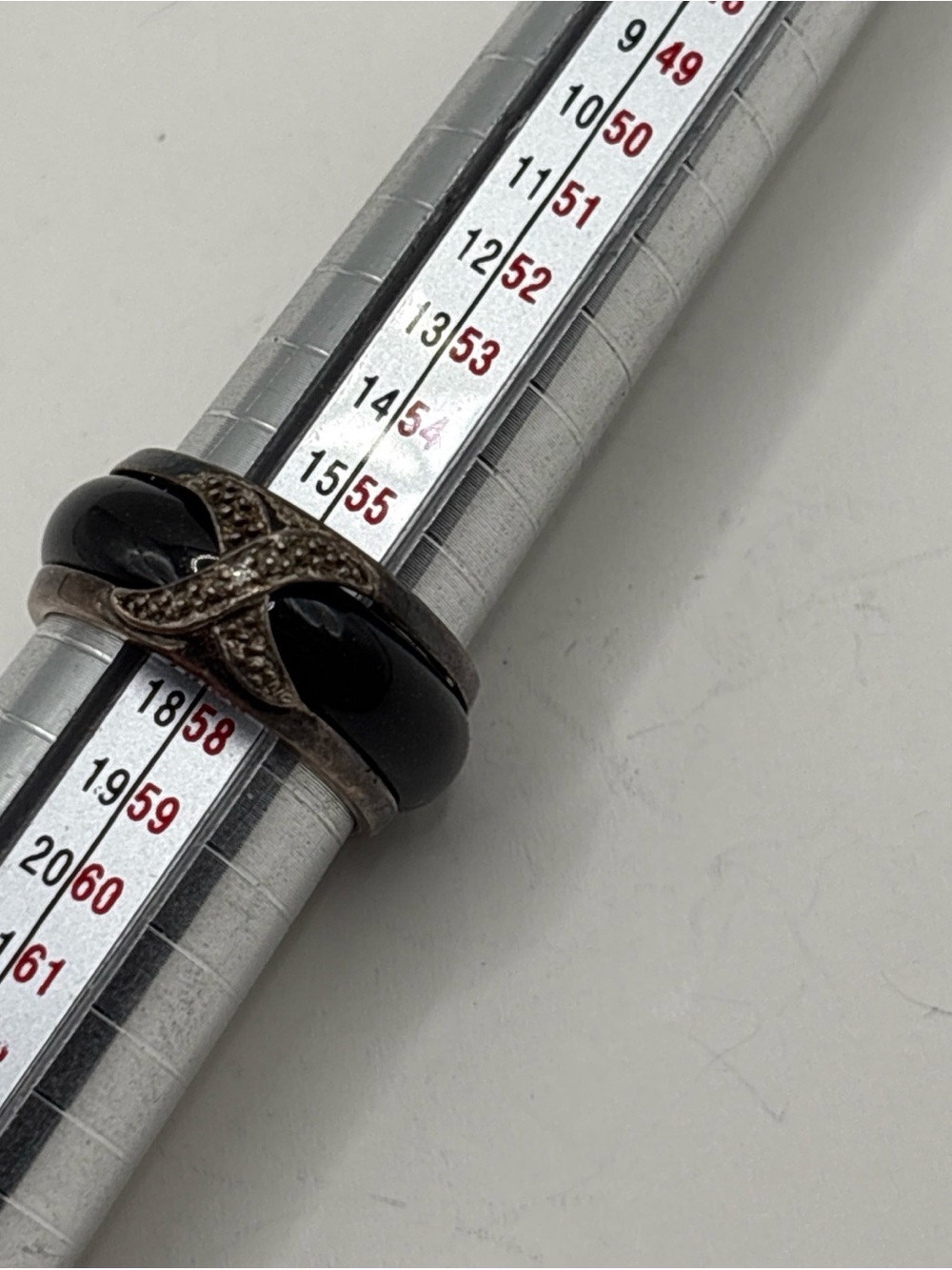 925 sterling silver marcasite blackstone knot Celtic inspired statement ring 8